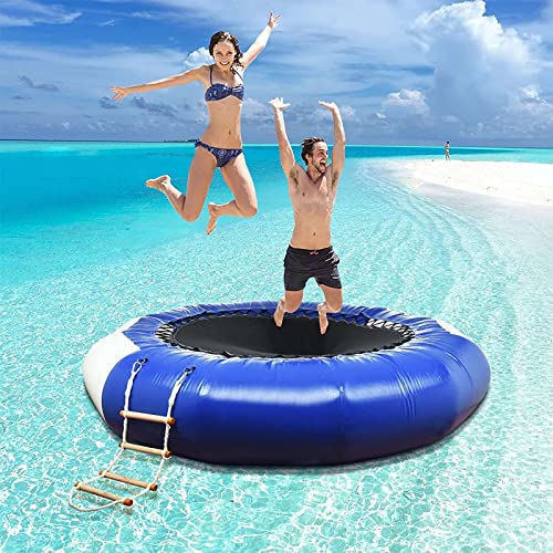 Trampoline Aquatique, Trampoline Flottant Gonflable,Plateforme De Nage Aquatique, Avec Echelle Et Gonfleur Electrique, Adapté Aux Sports Nautiques D'été...