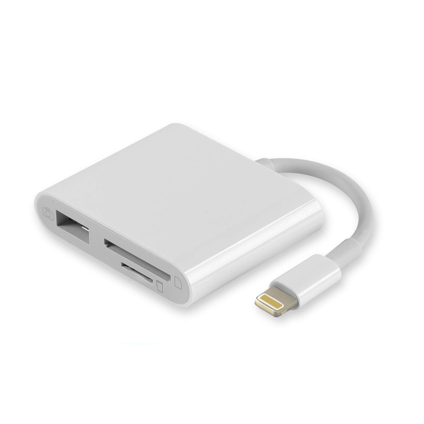 Microware SD Card Reader, Digital Camera Reader Adapter Cable, Lighting to USB Camera Adapter, SD/TF Card Reader, Trail Game Camera Viewer for Phone/Pad, No App Required (White)-image-47