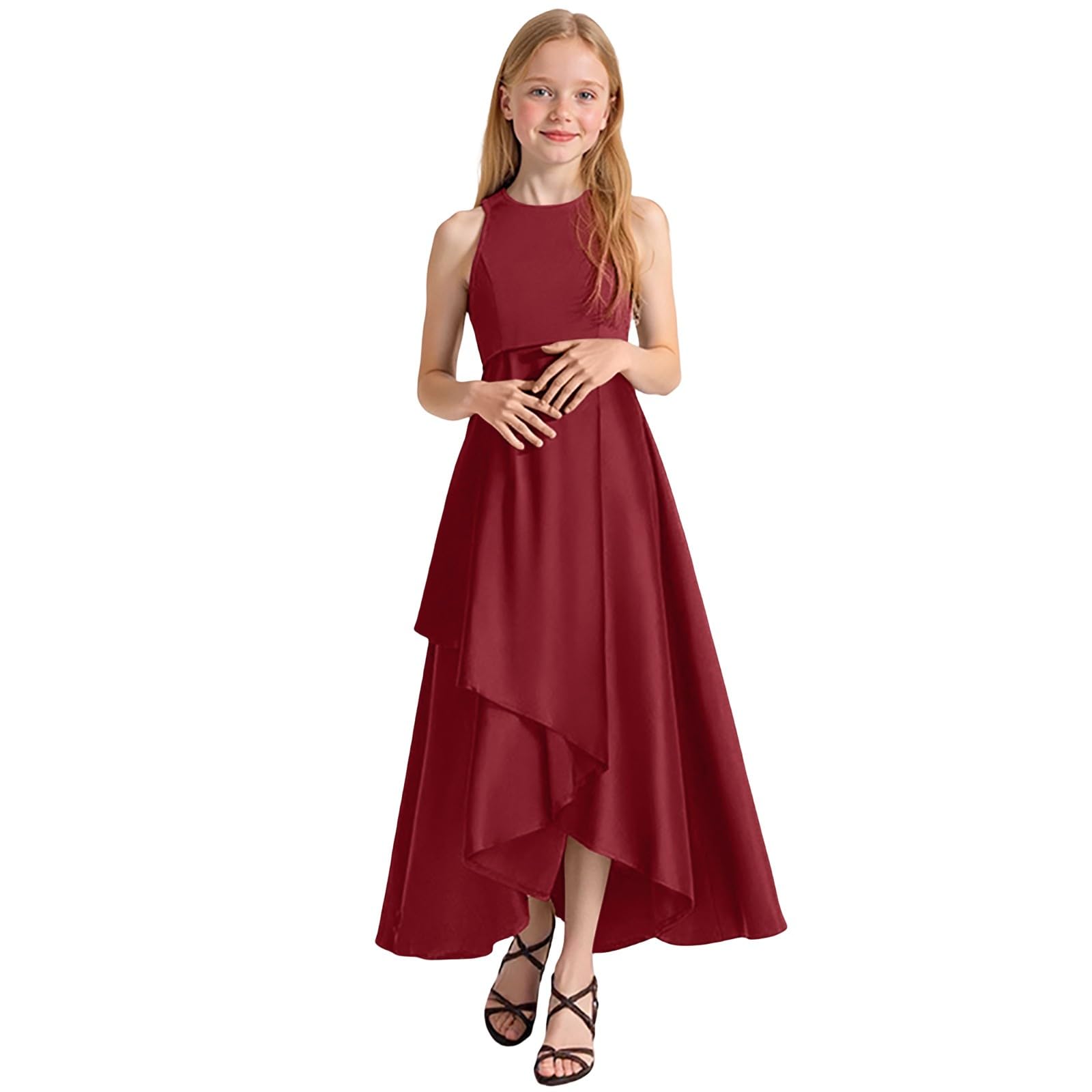 Vestidos para niñas y niñas, vestidos infantiles, faldas, vestidos de noche, vestido de fiesta para conciertos, desfiles, elegante, sin mangas, vestido de verano para niños, desde niños pequeños hasta