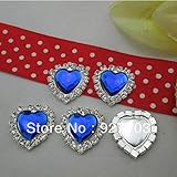 Xucus (CM587 18mm)100pcs Flatback Dark Blue Heart Rhinestone Embellishments for Scrapbooking