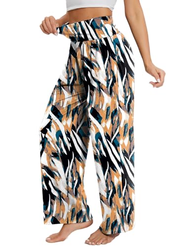 Image of Gracyoga Wide Leg Yoga Pants for Women Casual Loose Cozy Sweatpants High Waisted Lounge Pajama Flowy Pants With Pockets