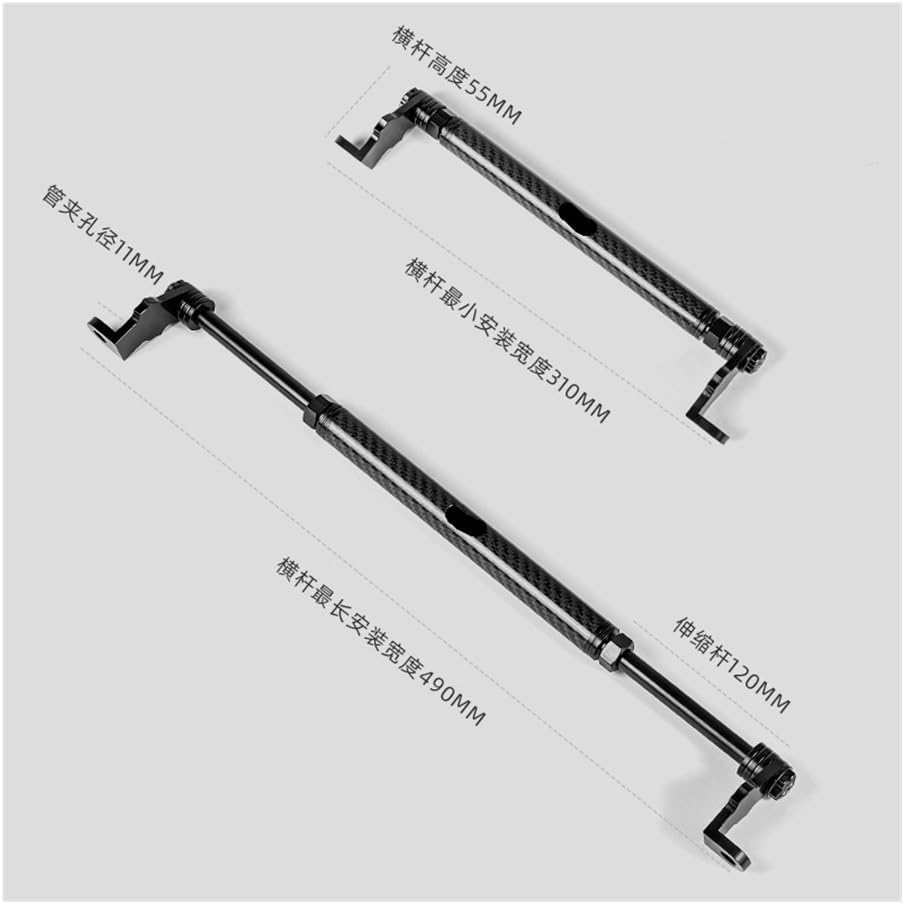 クロスバーバランス オートバイバランスバー長さ自由伸縮シャフトミラーベースクロスバー修正(White)