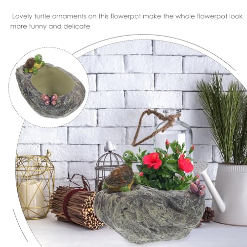 Pot de fleurs résine intérieur pour succulentes et décoration jardin