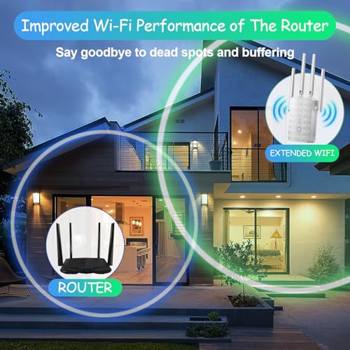 image for PEOGOHS WiFi Extender Signal Booster for Home: Internet Repeater Range