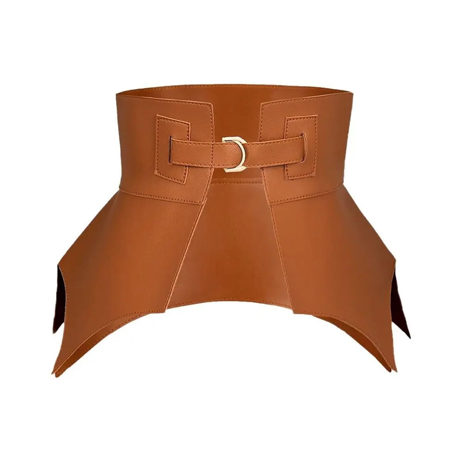 Xpjyua Men's Brown Cummerbund Black Vintage Skirt Dress Coat Classic Leather Waistband Elastic Corset Band Punk Wide Belts Stretch Cummerbunds(Brown)