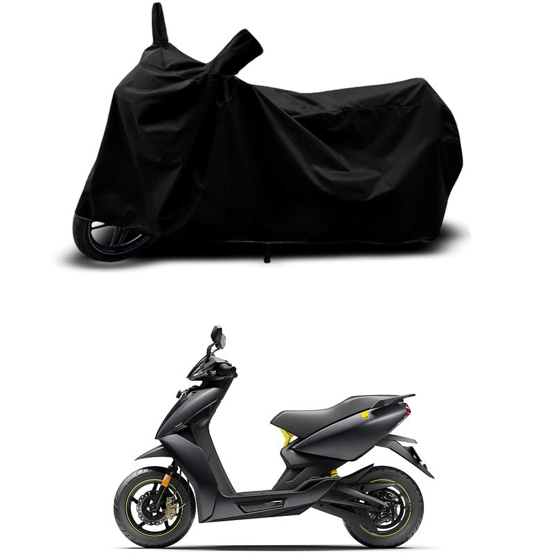 Image of 100% Scratchproof /UV-Rays /Heat Protection /Birds Dropping /Water Resistant /Dust Proof /Waterproof /Full Bike Scooty Two Wheeler Body Cover Compatible for Ather 450X All Varients[Black]