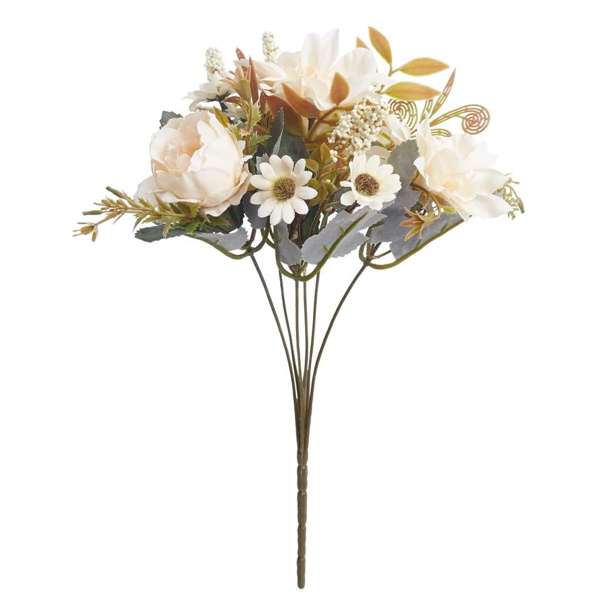 The Baked Studio Silk Artificial Flower Bouquet (Peonies, Dahlia Roses, Daises & Foilage) - Image 2
