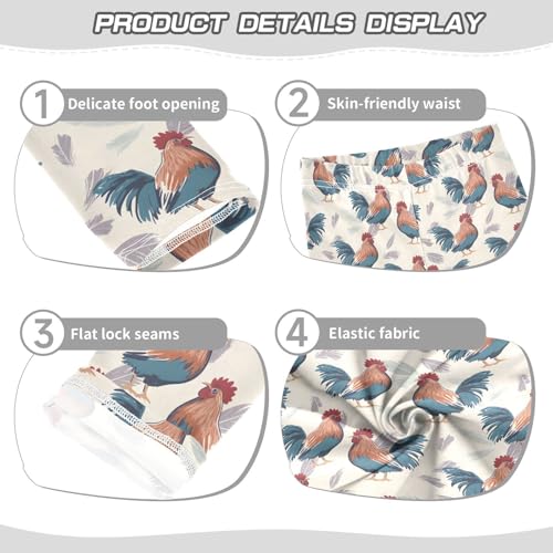 Rooster Feather Girls Leggings Soft Stretch Workout Yoga Dance Pants for Kids Casual Tights3