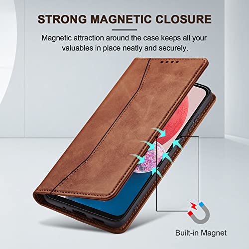 Image of Jasonyu Flip Wallet Case for Samsung A13 4G /5G,Brown