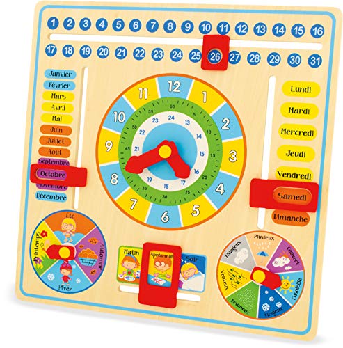Ulysse- Ephéméride en Bois-Apprentissage des repères temporels au Quotidien, à partir de 3 ans, 50276