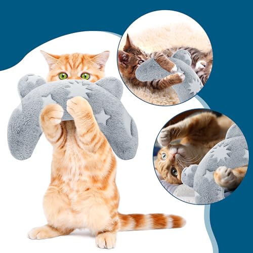 Hombys CATPILLOW210131 Cat Toys Cat Pillows For Indoor Cats, Glow In The Dark Claming Pillow For Promoting Kitten Exercise, Cute Cat Bed Pillow Soft & Durable-Grey Stars Pattern thumb #6