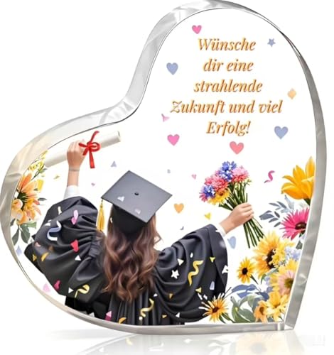 OYIWINMI - OYIWINMI Meilleur cadeau de baccalauréat pour un examen réussi, un diplôme de baccalauréat, décoration intérieure acrylique unique en forme de cœur/souvenir, cadeau de félicitations pour un examen
