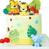 3 Pcs Cute Animal Figures Toy Cake Toppers, Miniature Animal Figurines for Baby Shower Boys Girls Fo