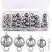 PLUSINNO Cannonball Fishing Weights Sinkers Kit 49pcs, Including 4 Sizes Cannonball, Fishing Swivel Snaps with Free Tackle Box