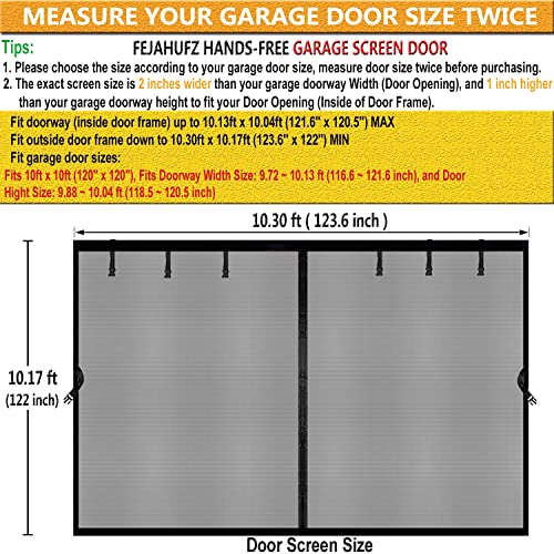 Image of Magnetic Garage Door Screen 10x10ft for 1 Car
