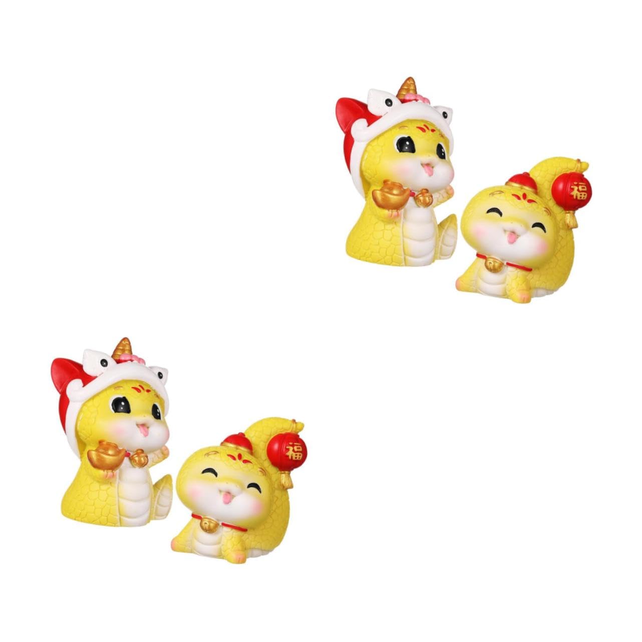 2 Set Decorazioni Anno Mascotte Statuette Animali Per Decorazioni Da Feste E Interni 2 Pezzi * 2