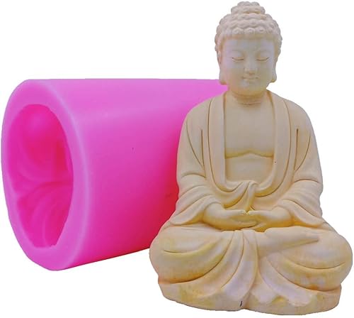 Miniatura 7 de Molde de silicona para velas de Buda de gran tamaño, para hacer velas artesanales, moldes de resina decorada, estatua de cemento de yeso, moldes de