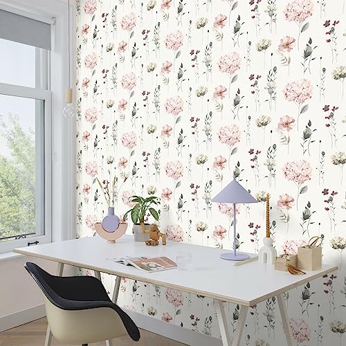Rasch Wallpaper 300642 - White Non-Woven Wallpaper with Colourful Flowers and Flowers in Watercolour Look - 10.05 m x 0.53 m (L x W) - Image 3