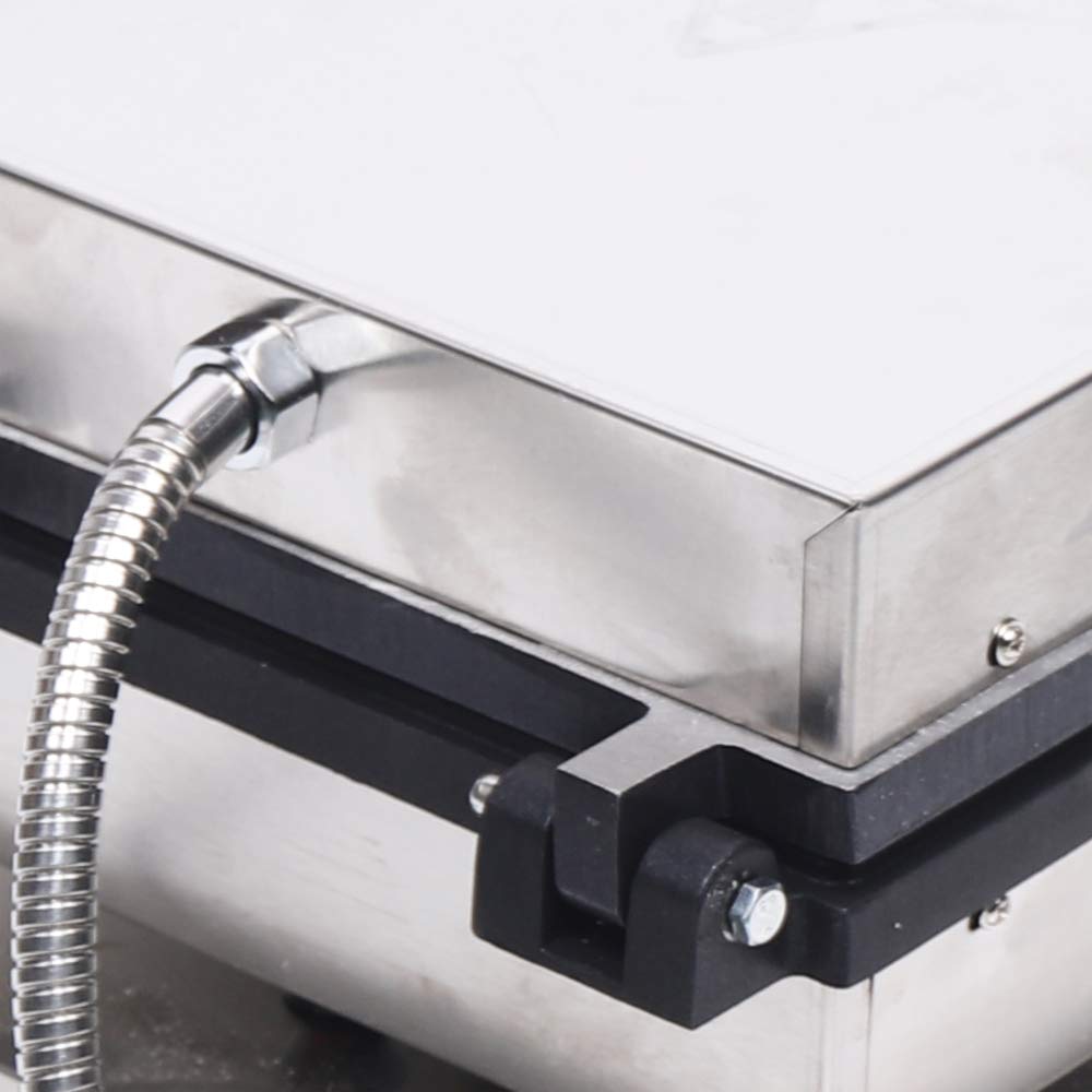 Gofrera, Máquina de gofres comercial con revestimiento antiadherente Temperatura ajustable 4 obleas 1750 W