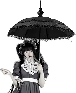 【ノーブランド品】DimMoireディムモアール骸のGothic日傘Black