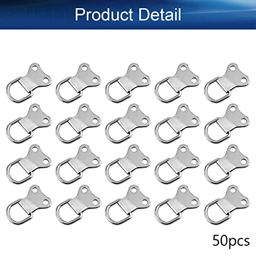 Image of D Ring Picture Hangers 36mm x 22mm Hardware Assortment Kit, for Home Decoration Hanging Clock Paintings Artwork Creative Picture Frame Photo Hanging Solutions Silver Tone 50pcs