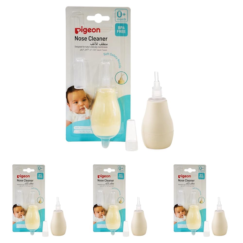 Pigeon Nose Cleaner | Baby Nasal Aspirator | Gentle Suction for Blocked Nose | Soft Silicone Tip, Safe & Hygienic | Easy to Use for Newborns (Pack of 4)-image-42