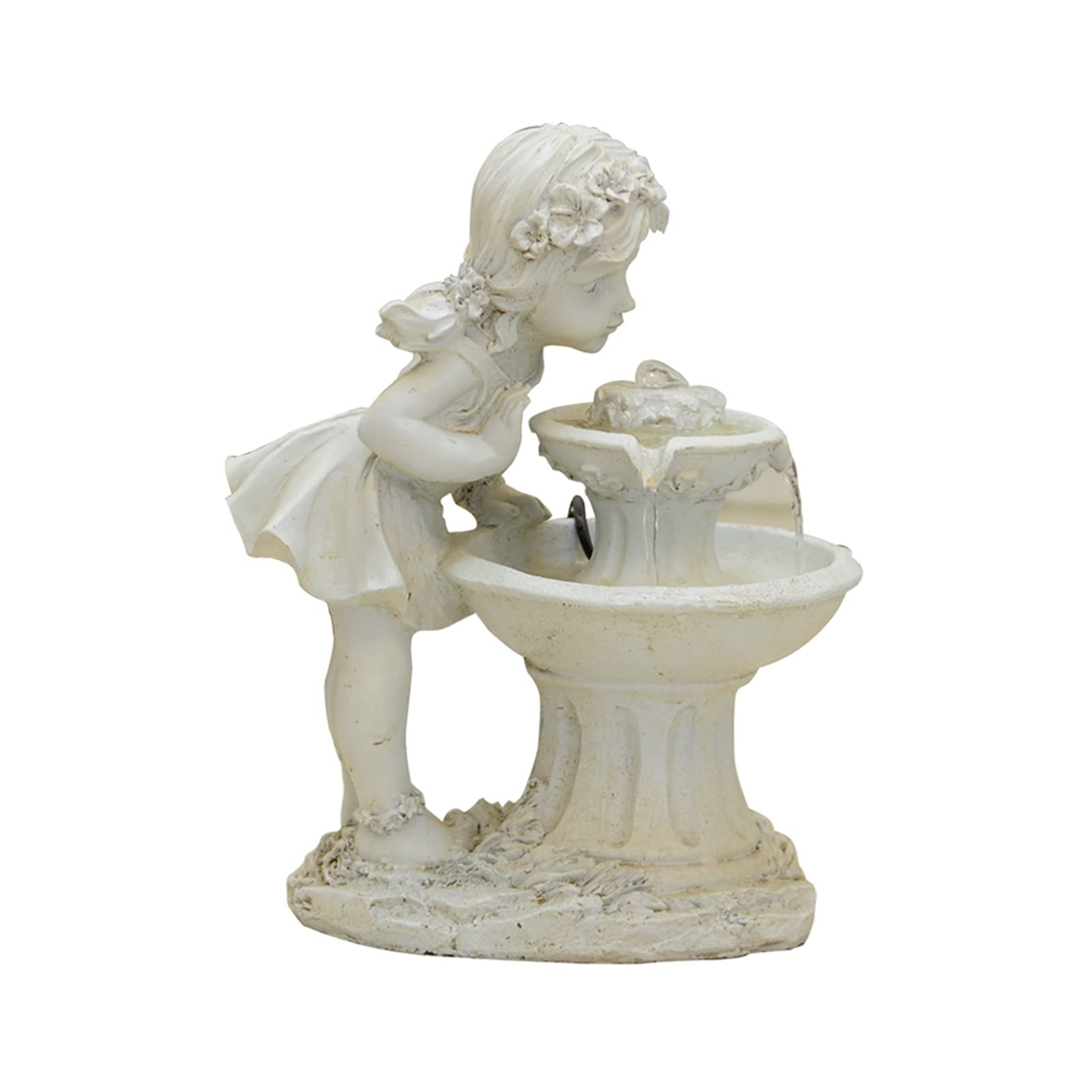 Tabletop fountain waterfall 5-Tiered Overted Obling Tabletop Vountain - ريفي جذع شجرة و لوتس ليف فنغ شوي زين نافورة الشلال - للمكاتب ديكور المنزل سطح المكتب Indoor Water Fountain