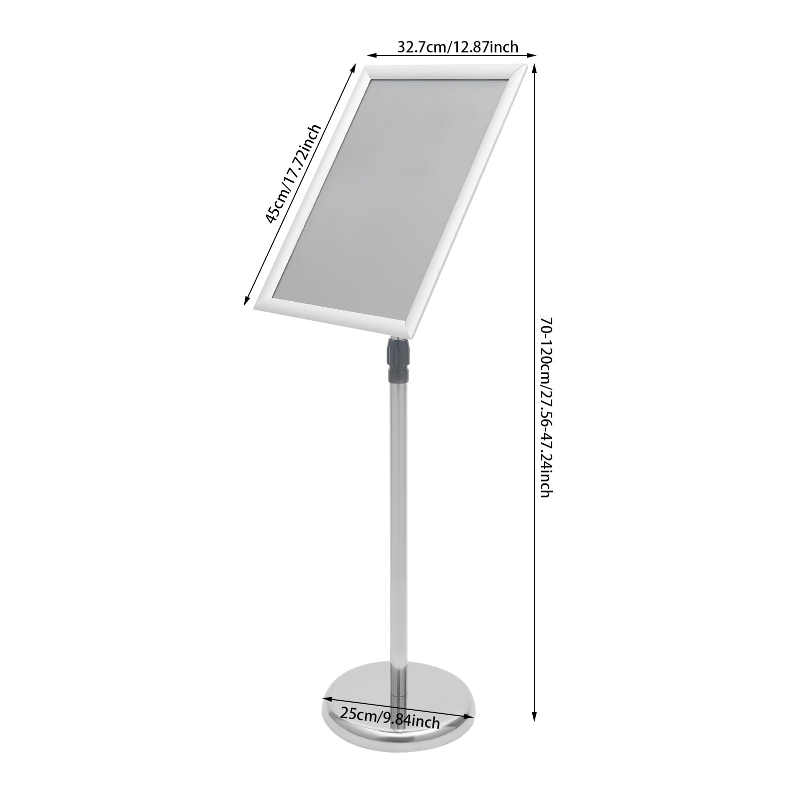 Soporte de aluminio para publicidad e información, A3, altura regulable, giratorio, con marco plegable, moderno, estable, para carteles, menús en restaurante, hotel, oficina, recepción