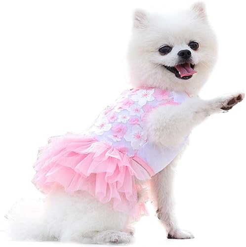 Vestido de perro chihuahua lindo vestido de verano para cachorros ropa extra pequeña para niña para perro ropa rosa para mascotas para taza de té