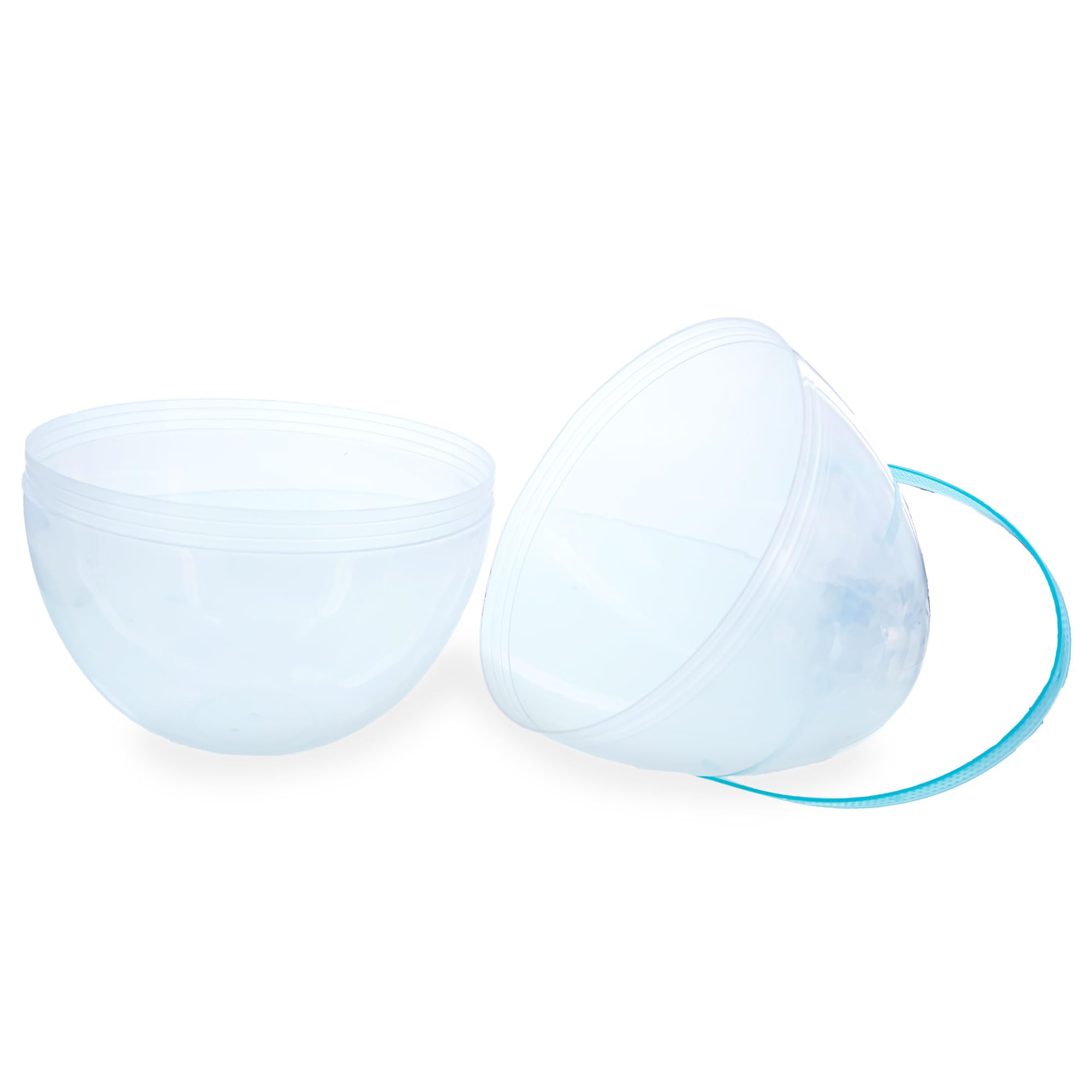 Set di 2 uova di Pasqua trasparenti in plastica jumbo con manici, 30,5 cm