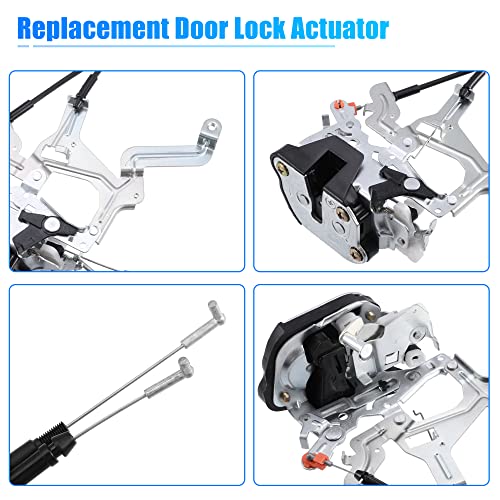 Image of X AUTOHAUX Rear Left Side Door Latch Actuator with Cable Assembly for Toyota Sequoia 4.7L 2001-2007 69306-0C010 Double Cab Replace