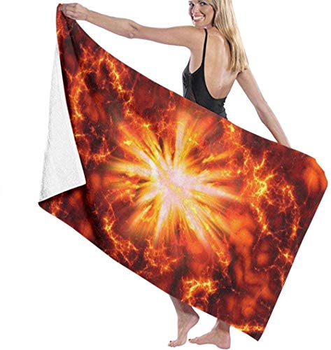 Telo Mare Microfibra,Fiamma Rossa Telo Spiaggia Antisabbia,Grande Coperta Da Spiaggia Portatile Telo Spiaggia Multifunzionale Telo Da Campeggio Mare Picnic 130×80cm