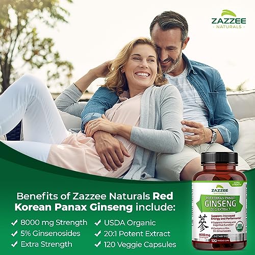 Zazzee Usda Organic Red Korean Panax Ginseng 20:1 Extract thumb #3