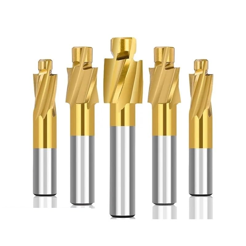 Fresa Per Fresatura Con Foro Svasato Rivestito In TiN A 4 Taglienti Punta Per Fresa Per Scanalatura Pilota Utensile Per Fresatura HSS,Set Da 7 Pezzi