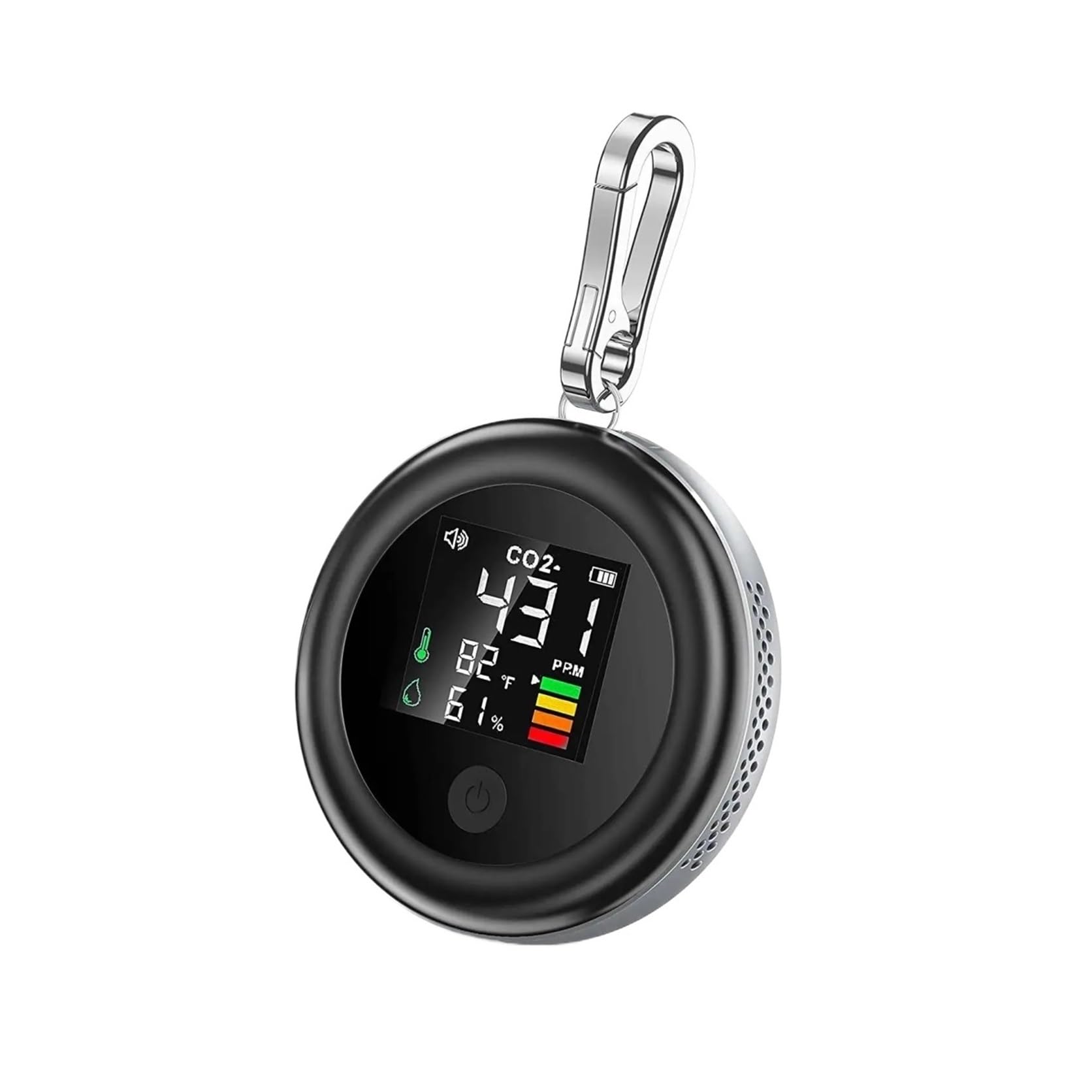 Air Quality Monitor, 3-in-1 CO2 Detector - Air Quality Monitor for Carbon Dioxide, Temperature & Humidity(Nero)