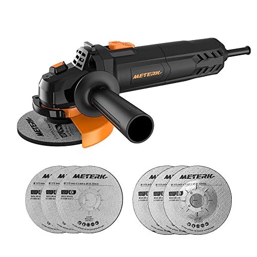 Electric Angle Grinder Meterk 6A 4-1/2inch with 115mm 3 Grinding Abrasive Wheels 3 Cutting Abrasive Wheels