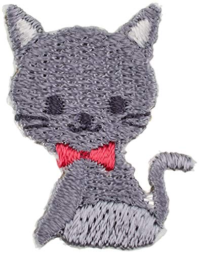 KIYOHARA お気に入り ミニワッペン ねこ 正面 約幅2.1cm×縦2.6cm 横 約幅2.2cm×縦2.4cm 2枚入り MOW638