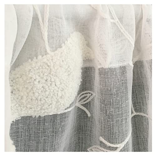 Cortinas transparentes tipo cenefa corta para ventanas de sala y comedor 7