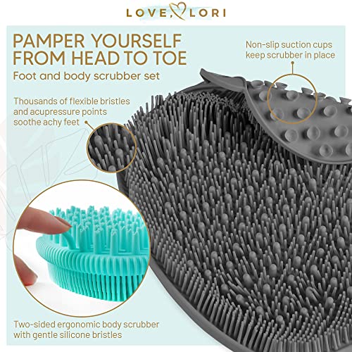 image for Silicone Body Scrubber & Shower Foot Scrubber Set by Love, Lori - Body