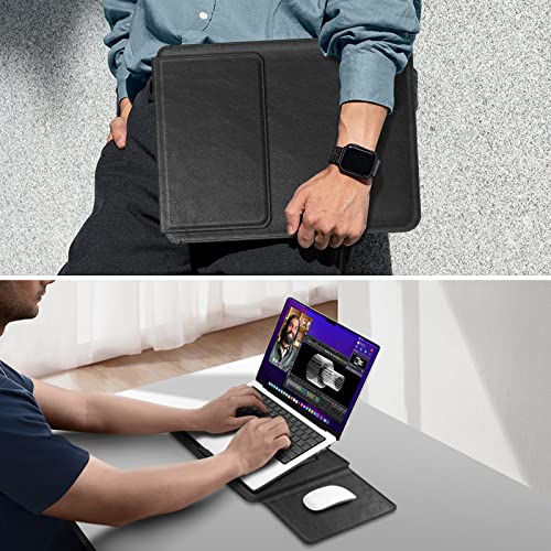 Fintie Etui na MacBooka Air 13,6 M2 A2681/MacBook Pro 14 A2779 A2442/MacBook Pro 13 M2 (2016-2022)/MacBook Air 13,3 M1 (2018-2022), wysokiej jakości skóra PU, wąska torba z funkcją stojaka, kolor