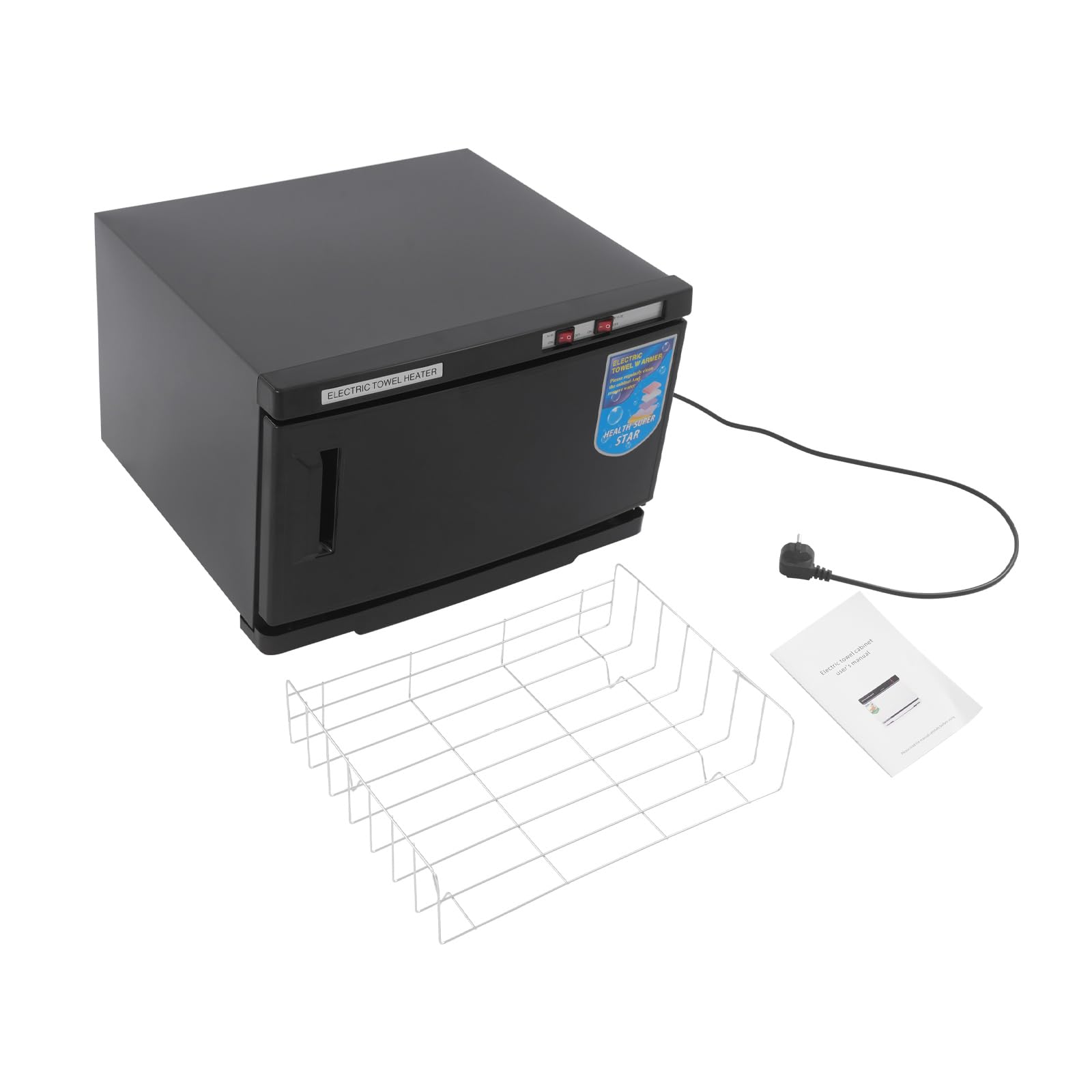 Scaldasalviette Scaldasalviette Comprime Asciugamani Asciugamani Caldo Cabinet Sterilizzatore Luce UV 25 L, Radiazione elettromagnetica +Riscaldamento, Spa E Bagno (Nero)