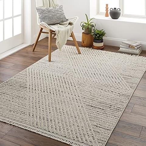 Artistic Weavers Berlin Bohemian Geometric Area Rug,5'3" x 7',Light Grey Cover