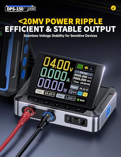 Image of FNIRSI DPS-150 DC Power Supply Variable, 30V 5A Adjustable DC CNC Power Supply with 4-Digit IPS Display, <20mV Power Ripple, PD /QC /DC Input, PC Programmable Switching Power Supply (NO Power Adapter)