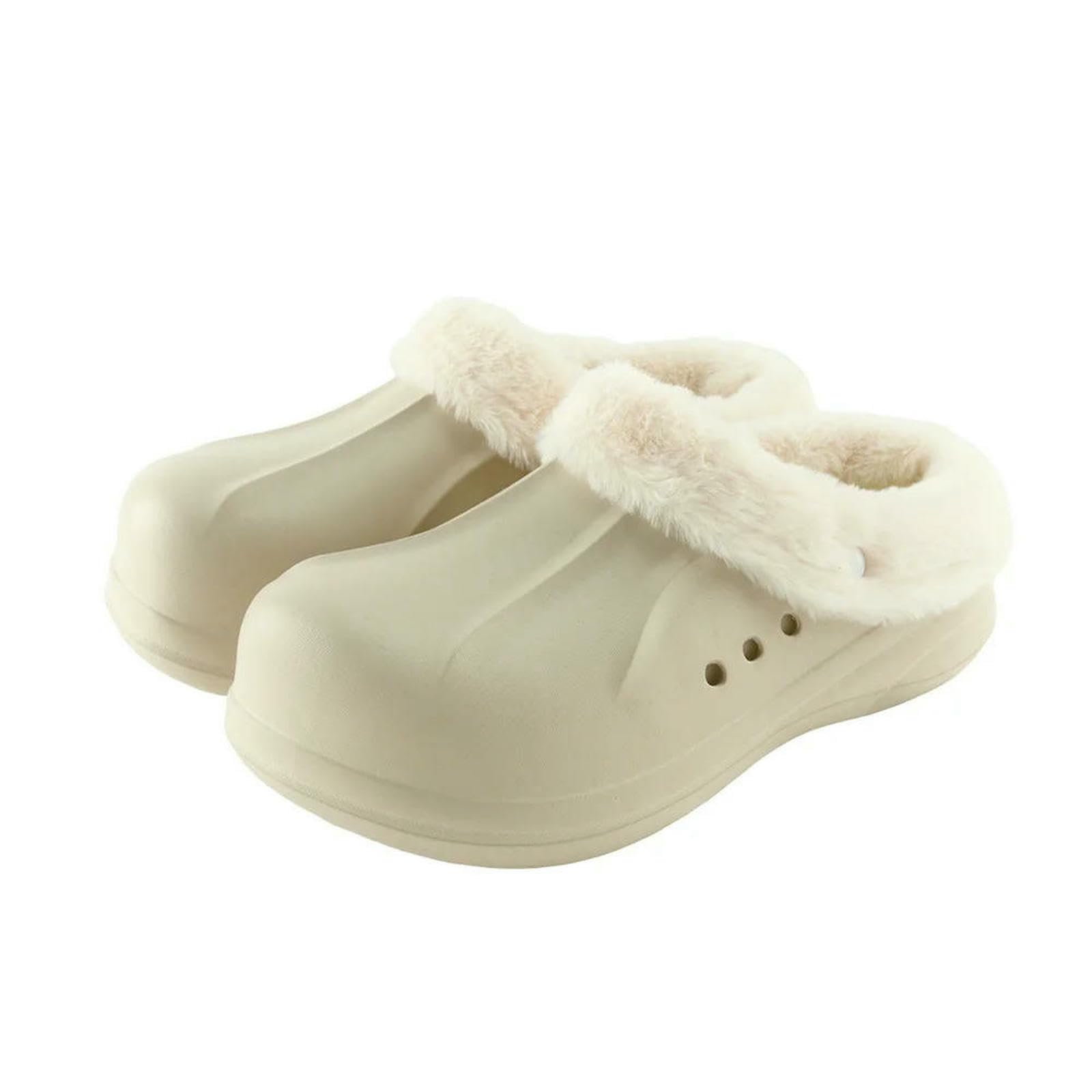 Pantofole Invernali Donna Uomo Scarpe da Casa Solette Rimovibili Antiscivolo Stivaletti Caldi per Interni Ed Esterni-paglia-36-37