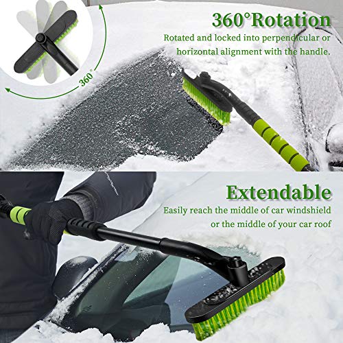 SEAAES Ice Scraper for Car Windshield, Extendable Snow Brush Remover with Foam Grip for Car Auto SUV Truck Windows - Thumbnail 4