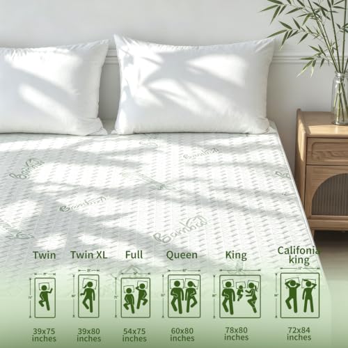 Image of Safe and Sound Waterproof Mattress Protector - Breathable Noiseless - Oeko-TEX Machine Washable - Fits 8-18 inch Deep Pockets Mattress Cover Bamboo Viscose Full