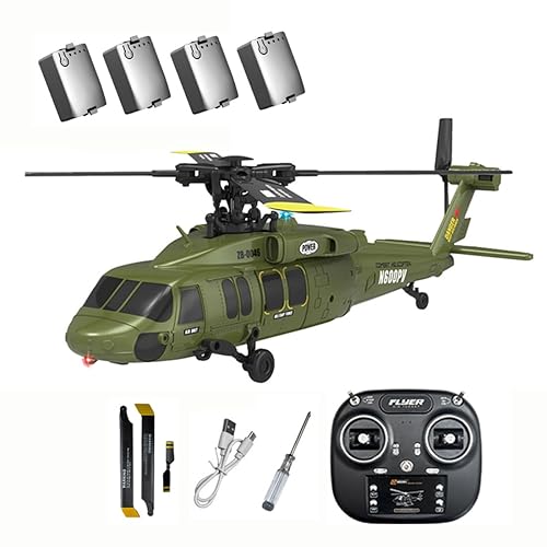 Black Hawk K200 Brushless RC Helicopter, 2.4G 6CH Military RC