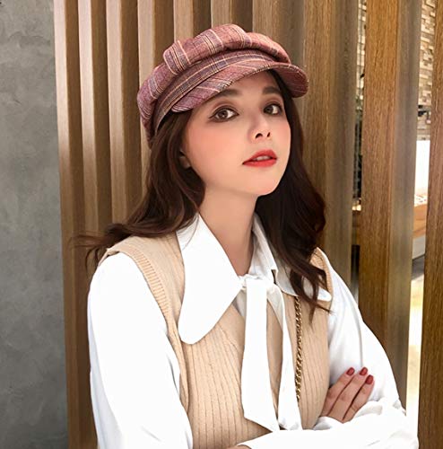 WITHMOONS Cotton Baker Boy Flat Cap Plaid Beret Ivy Check Hat CW003204