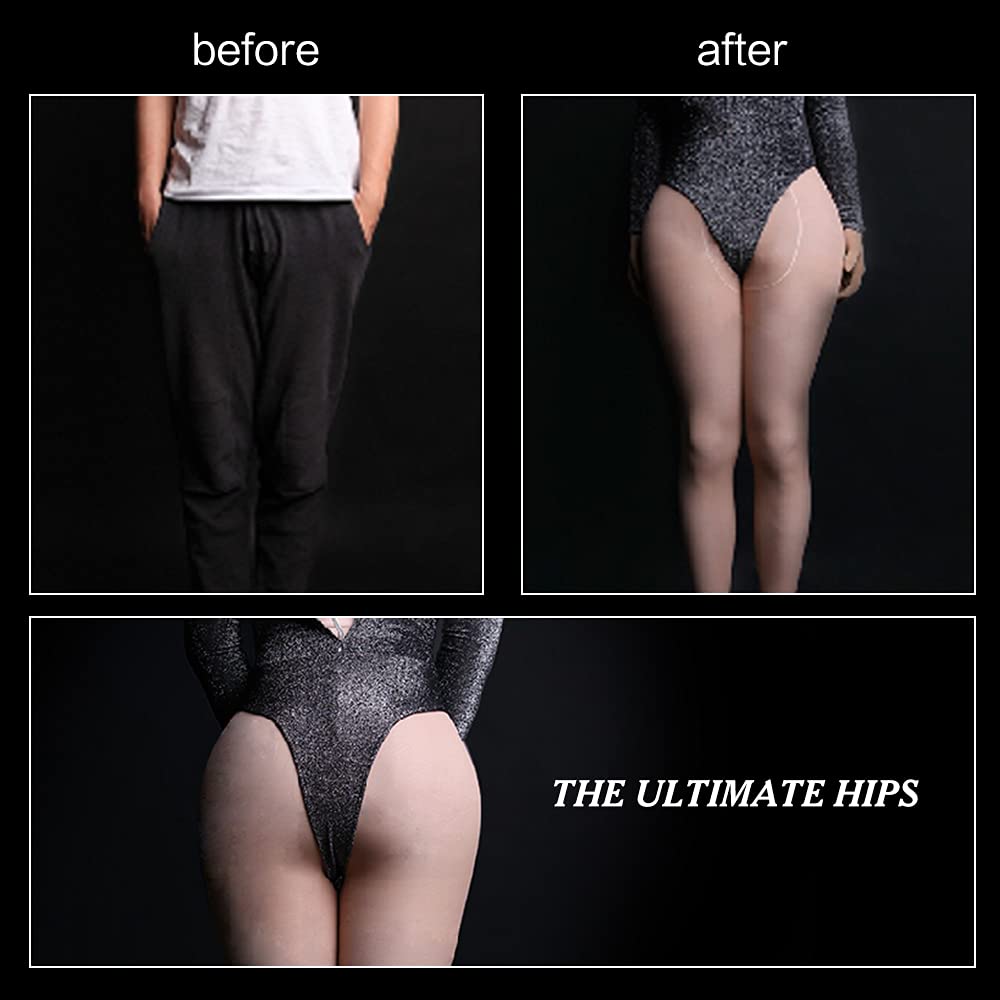 PHOXBOBG Silicone Hip Pads Enhancer Thigh Pads Removable Flexible Hip Enhancement for Crossdressers DragQueen Women: One Size Cream