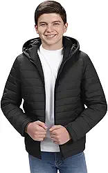 Jaqueta Puffer Bobojaco Juvenil Adolescente Corta Vento Acolchoada Impermeável Bolsos Capuz Removível